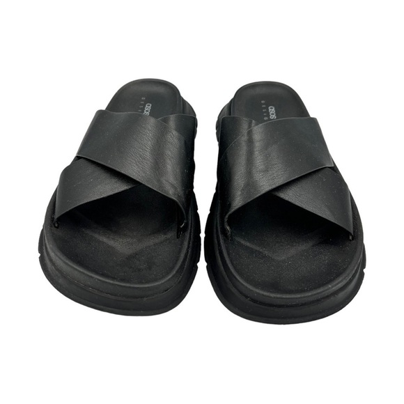 ASOS DESIGN FairPlay Chunky Sporty Flat Mules Black - Picture 8 of 15